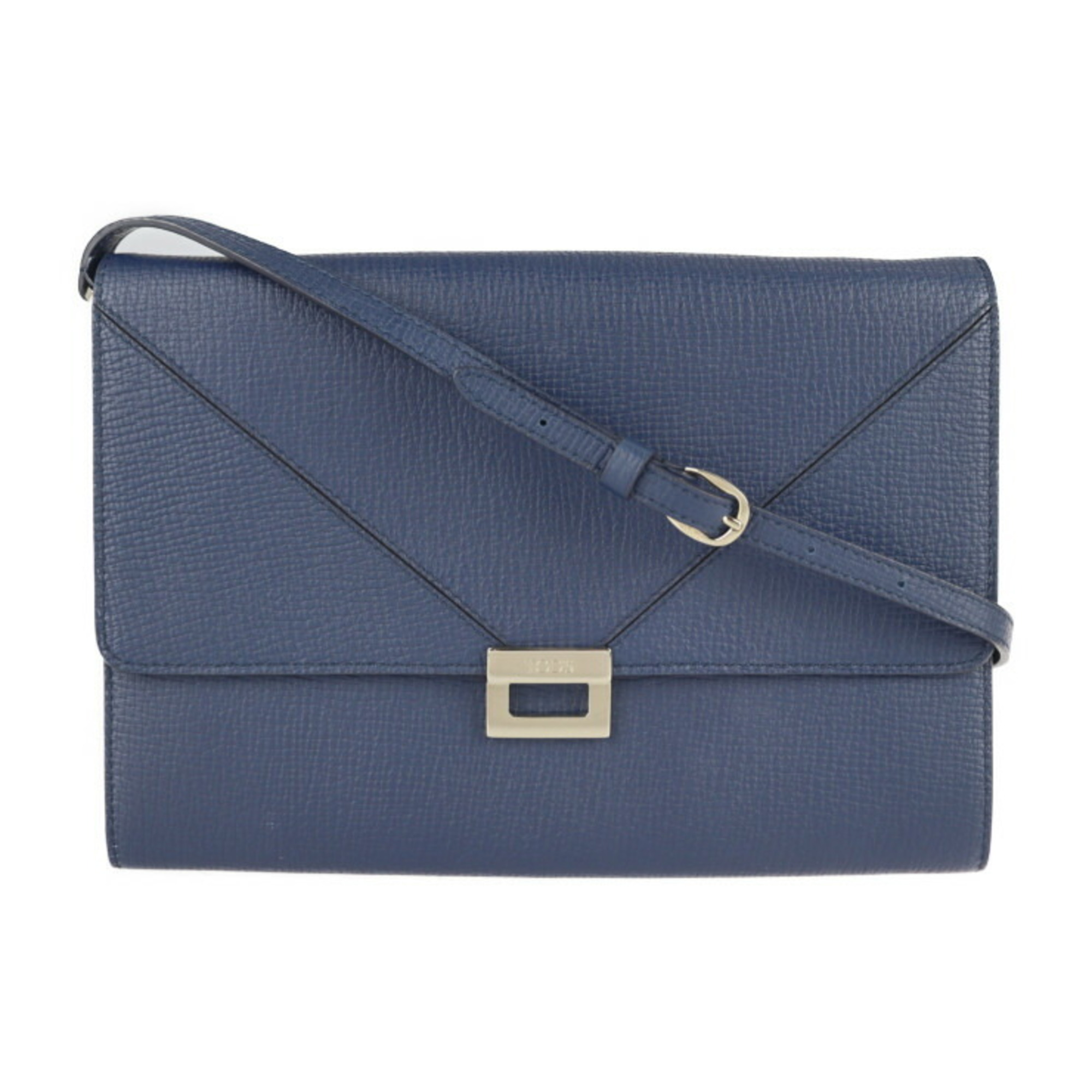 Tod's Shoulder Bag Leather Navy 2way Clutch